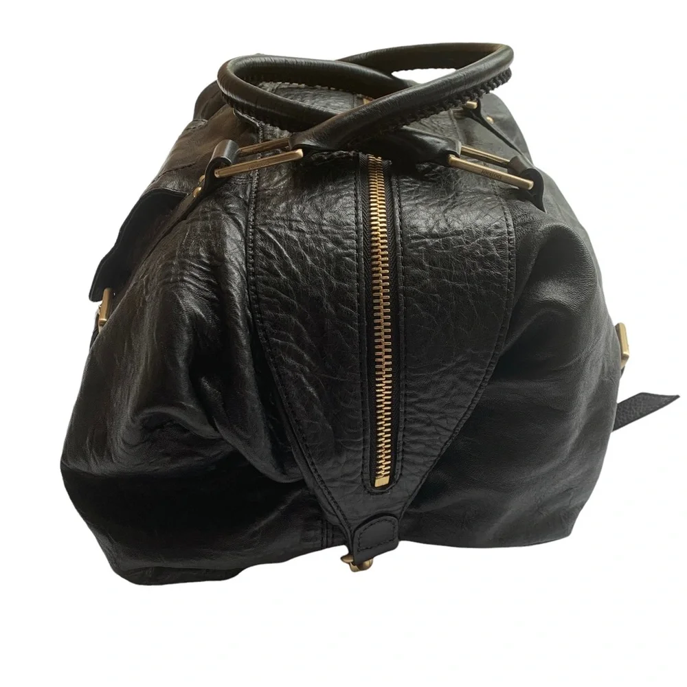 Botkier Black Leather Sasha Duffel Handbag